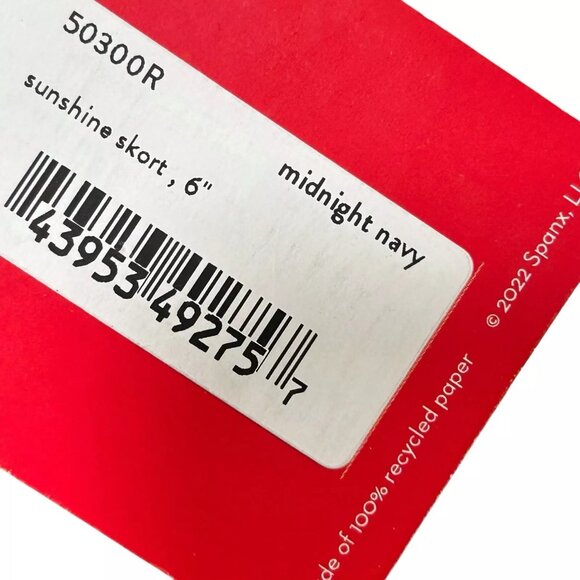 SPANX Women's Sunshine Skort 6" Size M Navy Blue UPF 50 Stretch Pull-On Pockets - Picture 4 of 5